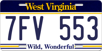 WV license plate 7FV553