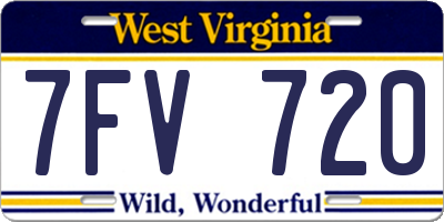 WV license plate 7FV720