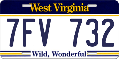 WV license plate 7FV732