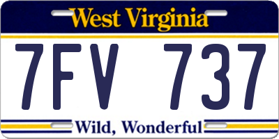 WV license plate 7FV737
