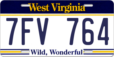 WV license plate 7FV764