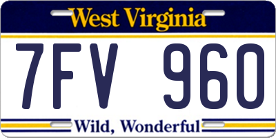 WV license plate 7FV960