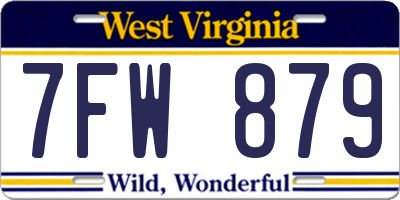 WV license plate 7FW879