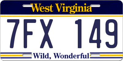 WV license plate 7FX149