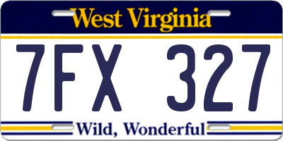 WV license plate 7FX327