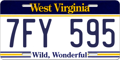 WV license plate 7FY595