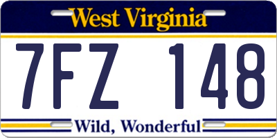 WV license plate 7FZ148
