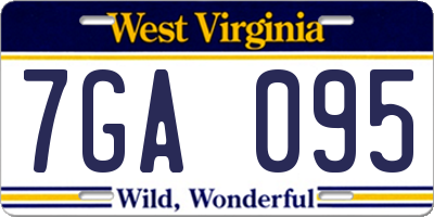 WV license plate 7GA095