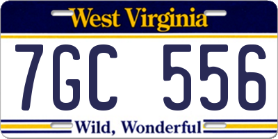 WV license plate 7GC556