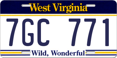 WV license plate 7GC771