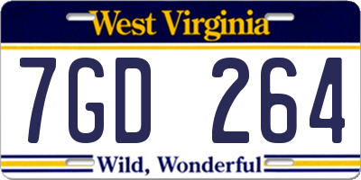 WV license plate 7GD264