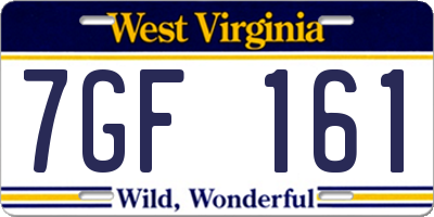 WV license plate 7GF161