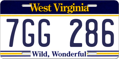 WV license plate 7GG286