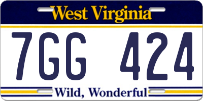 WV license plate 7GG424