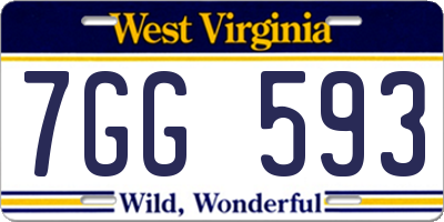 WV license plate 7GG593