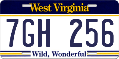 WV license plate 7GH256