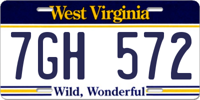 WV license plate 7GH572