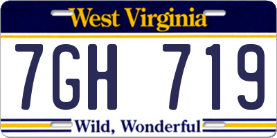 WV license plate 7GH719