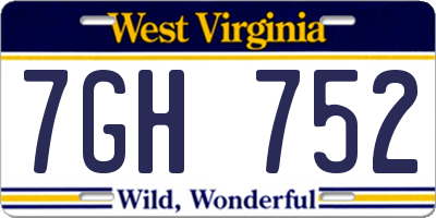 WV license plate 7GH752