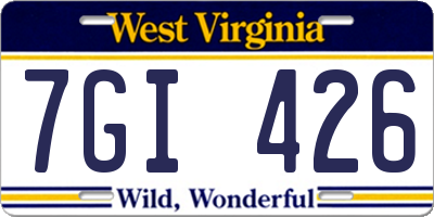 WV license plate 7GI426