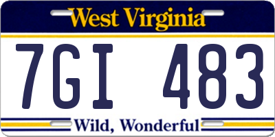 WV license plate 7GI483