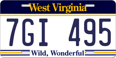 WV license plate 7GI495