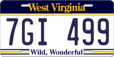 WV license plate 7GI499