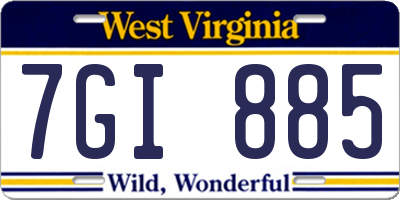 WV license plate 7GI885