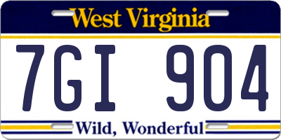 WV license plate 7GI904