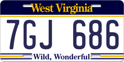 WV license plate 7GJ686