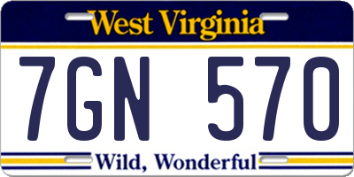 WV license plate 7GN570