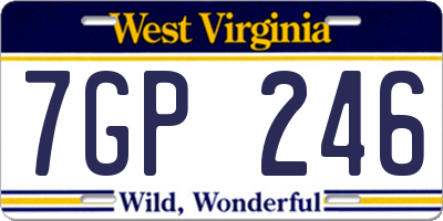 WV license plate 7GP246