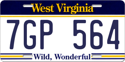 WV license plate 7GP564