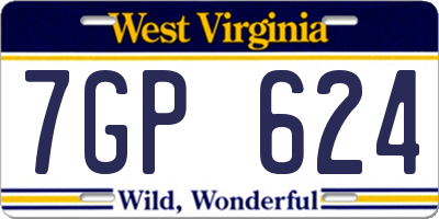 WV license plate 7GP624
