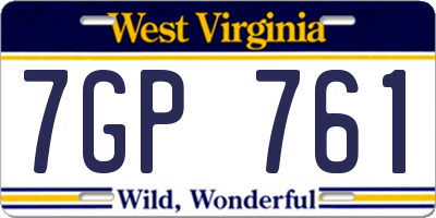 WV license plate 7GP761