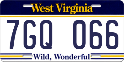 WV license plate 7GQ066