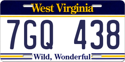 WV license plate 7GQ438