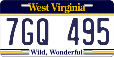 WV license plate 7GQ495