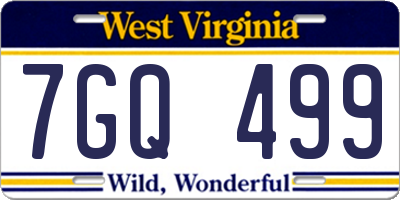 WV license plate 7GQ499