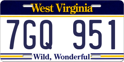 WV license plate 7GQ951