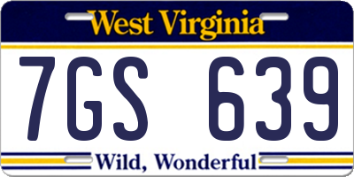 WV license plate 7GS639