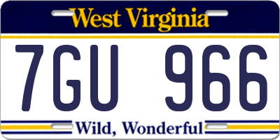 WV license plate 7GU966