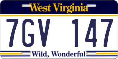 WV license plate 7GV147