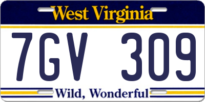 WV license plate 7GV309