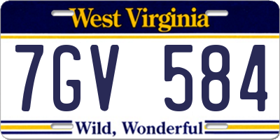 WV license plate 7GV584