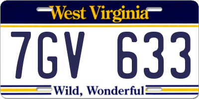 WV license plate 7GV633