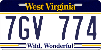 WV license plate 7GV774