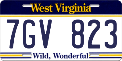 WV license plate 7GV823