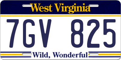 WV license plate 7GV825
