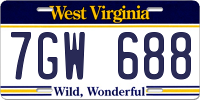 WV license plate 7GW688